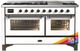 Ilve® Majestic III 60" Custom Pro Style Dual Fuel Liquid Propane Range with Triple Glass Door and Burnished Trim-0