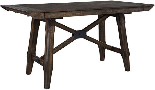 Liberty Furniture Double Bridge 5-Piece Dark Chestnut/Gray Trestle Table Set-1