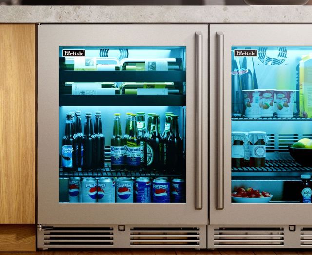 Perlick® Marine & Coastal Series 24" 3.1 Cu. Ft. Panel Ready Glass Door Built-In Beverage Center-1