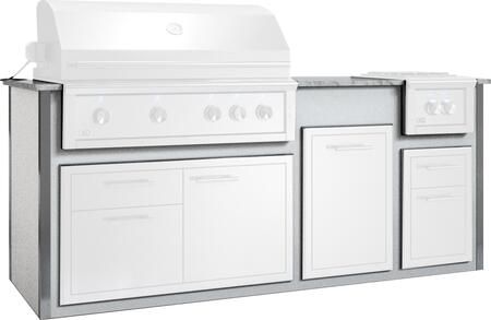 XO Designer 99" White Outdoor Kitchen Island -0