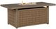 Signature Design by Ashley® Revare Beach Beige Aluminum/Resin Wicker Outdoor Fire Pit Table-3