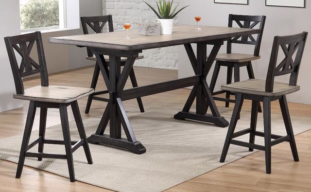 Urban Styles Furniture Orlando 5-Piece Cappuccino/Smoke Gray Counter Height Dining Set-0