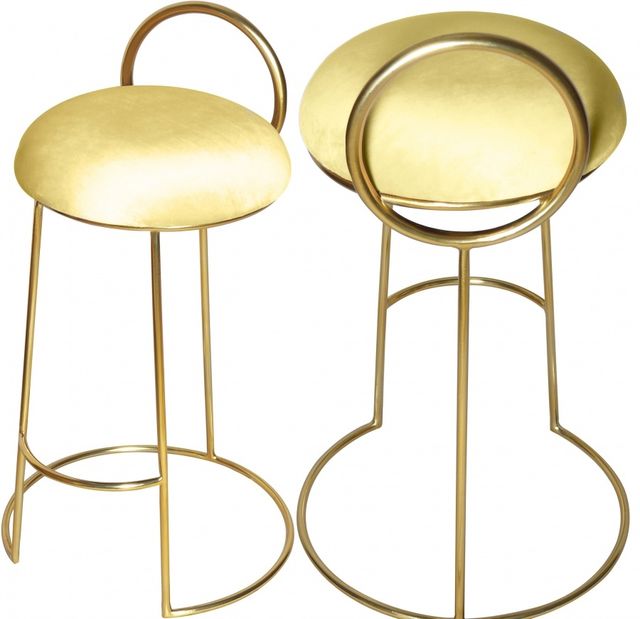 Meridian Furniture Ring Yellow Velvet Counter Stool-3