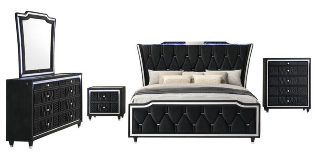 Coaster® Lorient 5-Piece Black Queen Bedroom Set-0