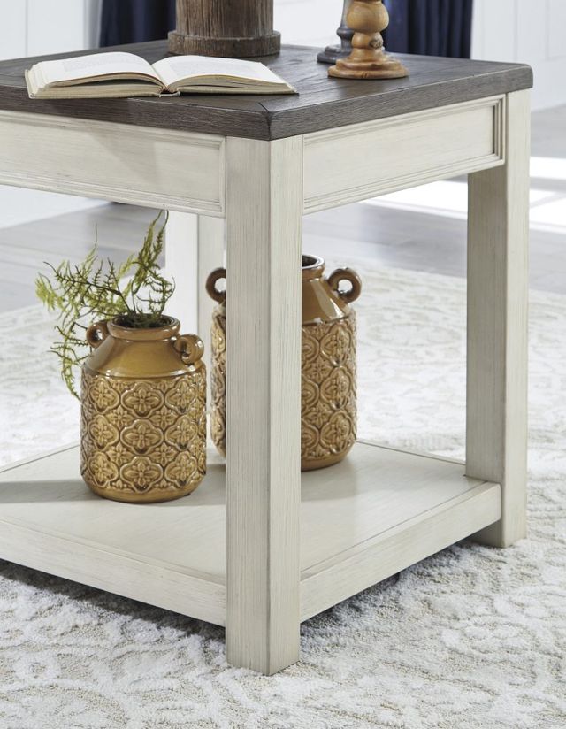 Signature Design by Ashley® Bolanburg Weathered Gray Square End Table with Antique White Base-3