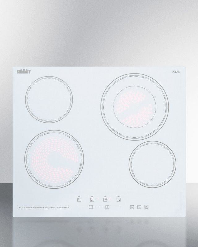 Summit® 24" White Electric Cooktop-1