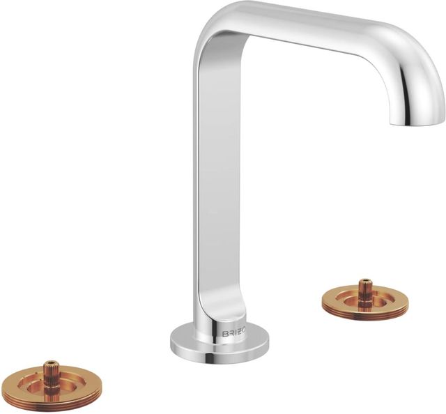 Brizo Roccesco™ Polished Chrome Widespread Lavatory Faucet with Square Spout-0