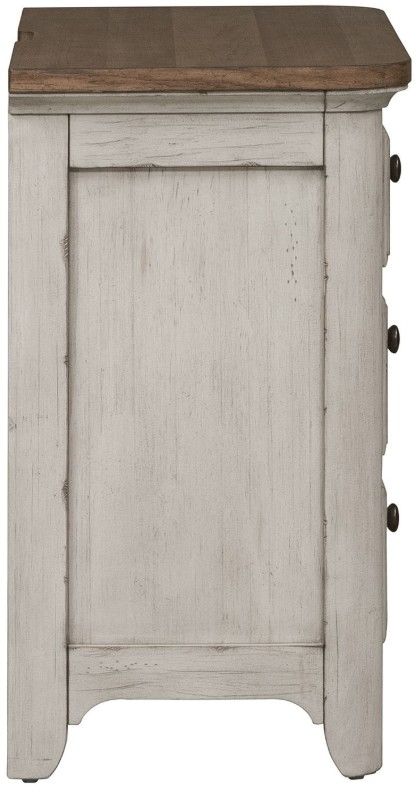 Liberty Furniture Farmhouse Reimagined Antique White/Chestnut Nightstand with Charging Station-3