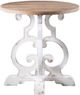 A & B Home Natural Side Table with White Base -1