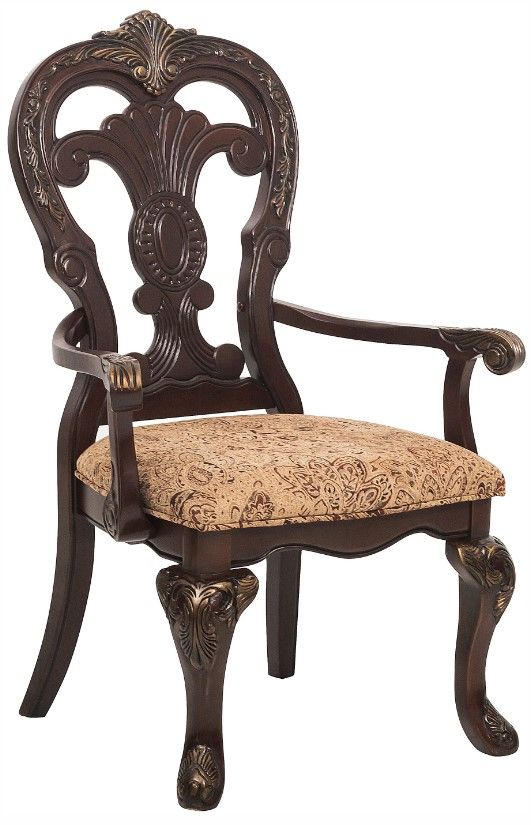 Homelegance® Deryn Park Brownish Gray/Jacquard Dining Arm Chair-0