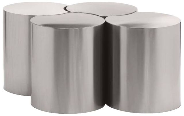 Meridian Furniture Dimple 4-Piece Silver 18" Modular Nesting Coffee Table Set-0