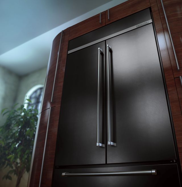 KitchenAid® 42 in. 24.2 Cu. Ft. PrintShield™ Black Stainless Steel Built In Counter Depth French Door Refrigerator-3