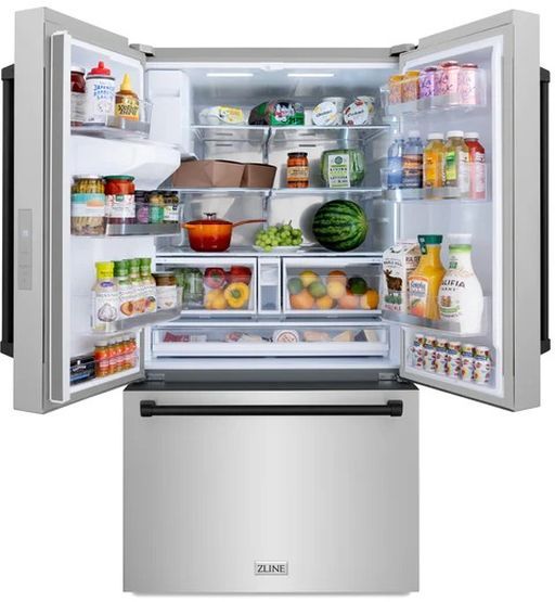 ZLINE Autograph Edition 36 in. 28.9 Cu. Ft. Stainless Steel Freestanding French Door Refrigerator-3
