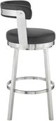 Armen Living Bryant Black/Brushed Stainless Steel Swivel Bar Stool-4