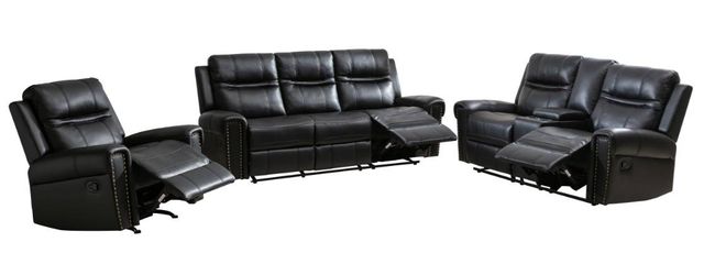 Mazin Furniture Emerson Black Manual Reclining Sofa -2