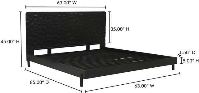 Moe's Home Collection Misaki Black Queen Panel Bed-2
