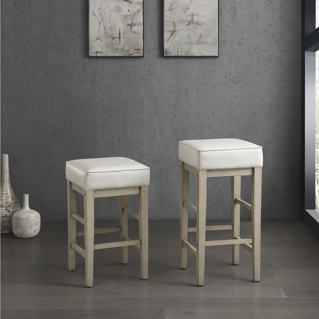 Mazin Furniture Pittsville White Counter Stool-2