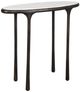 Uttermost® Ata White Accent Table with Dark Bronze Base-0