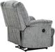 Primo™ International Connor Grey Upholstered Power Recliner Chair with Padded Arms-4