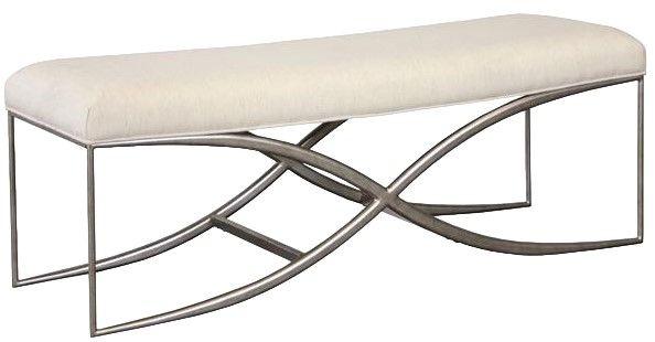 Riverside Furniture Maisie Champagne/Gray Upholstered Bed Bench-0