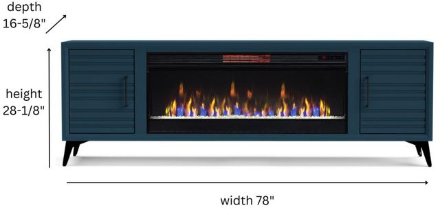 Legends Home Real Cozy Malibu Denim Blue 78'' Fireplace Console-3