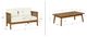 Linon St. Lucia 2-Piece Beige/Brown Acacia/Fabric Outdoor Conversation Set-2