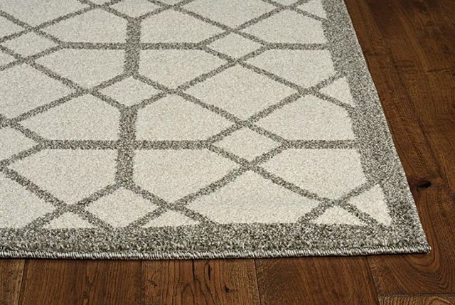 KAS Rugs Lucia Ivory/Gray Scope 5'x8' Area Rug-1