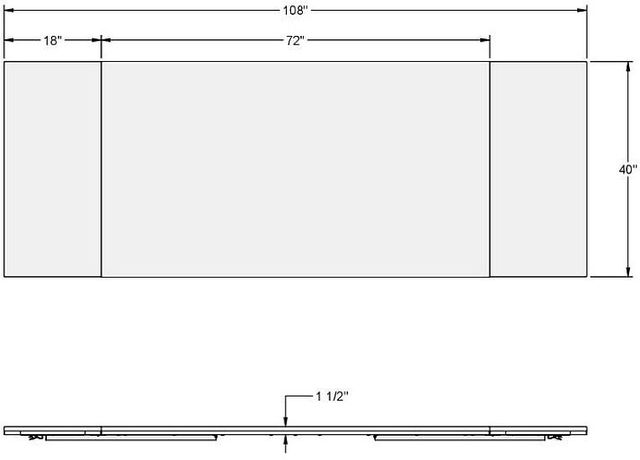Amisco Customizable Amelia 108" Rectangular Extendable Table with 1.5" Solid Birch Top and 2 Leaves-1