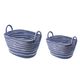 A & B Home 2-Piece Blue/White Basket Set-0