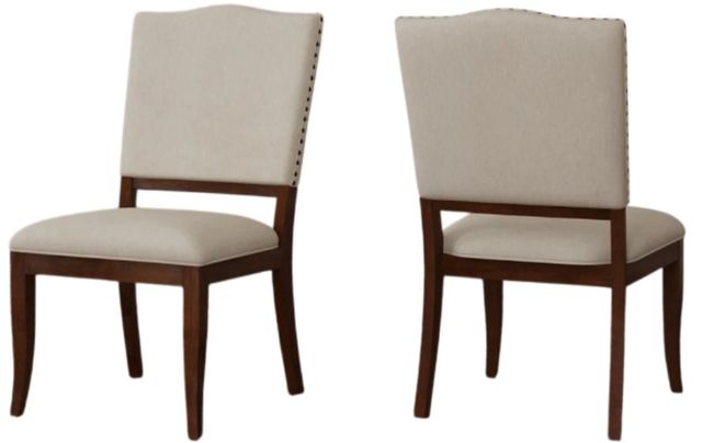 Flexsteel® Bellevue 2-Piece Light Tan/Whiskey Brown Upholstered Dining Side Chair Set-0