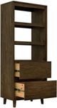 International Furniture Direct Savia Brown 2-Drawer Bookcase-4