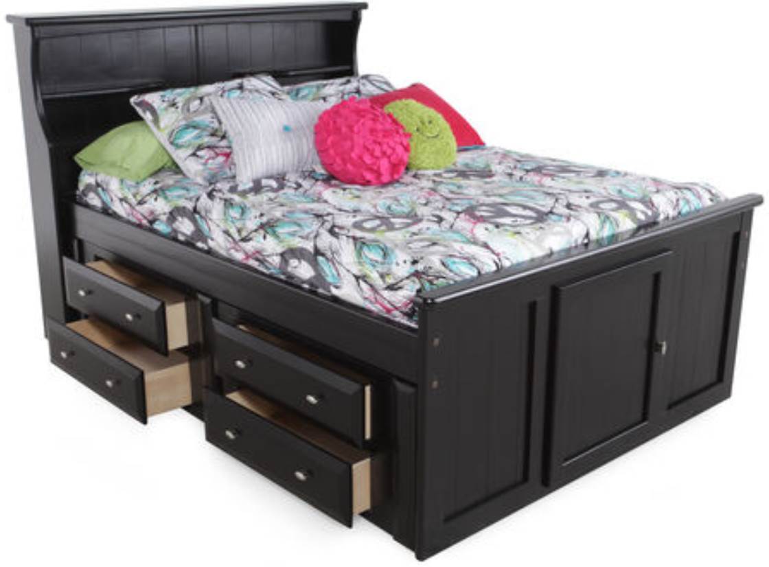 Trendwood Laguna Black Cherry Full Bookcase Bed with