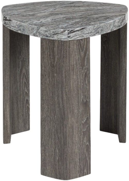 Signature Design by Ashley® Surmour Gray End Table with Brown Base-0
