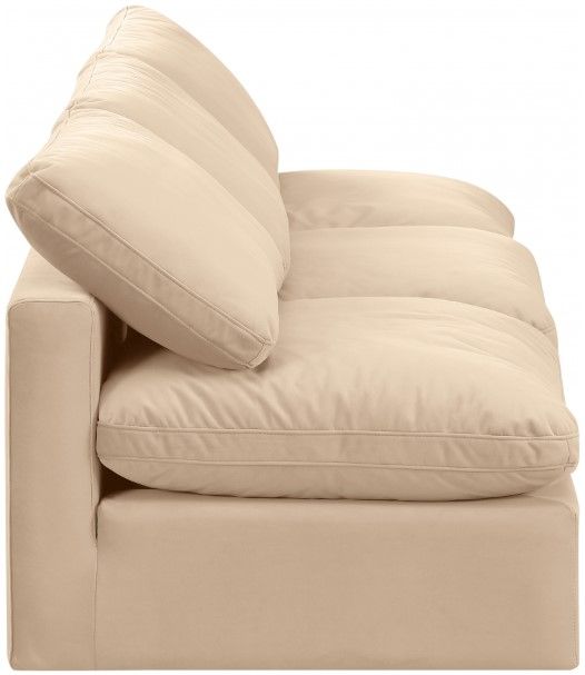 Meridian Furniture Indulge 3-Piece Beige Velvet Armless Sofa -2