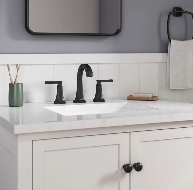 American Standard Belmeade Matte Black 8" Widespread 2-Handle Bathroom Faucet-1