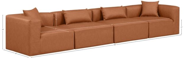 Meridian Furniture Cube 4-Piece Cognac Modular Sectional-3