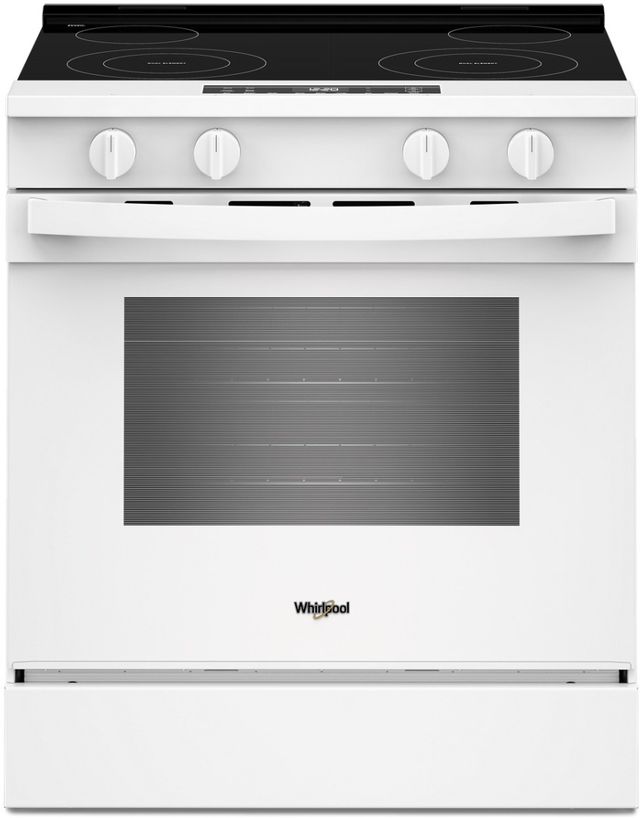 Whirlpool® 30" White Slide-In Electric Range with No Preheat and Slow Cook Modes-0