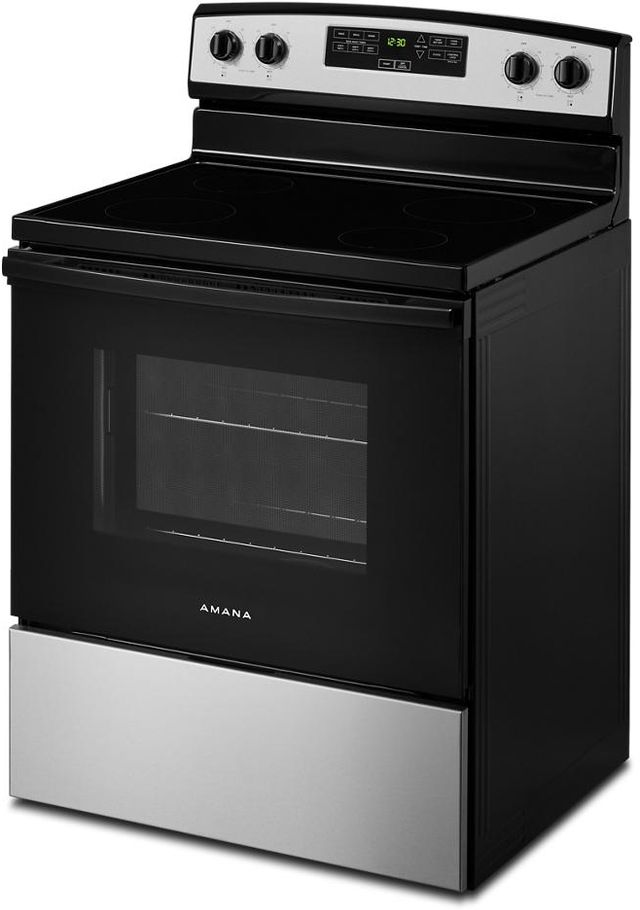Amana® 30" Stainless Steel Freestanding Glass-Top Electric Range with Extra-Large Oven Window-1