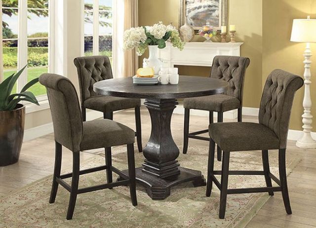 Furniture of America® Izzy 2-Piece Antique Black/Gray Counter Stool Set-1
