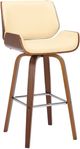 Armen Living Tyler Cream/Walnut Swivel Bar Stool-0