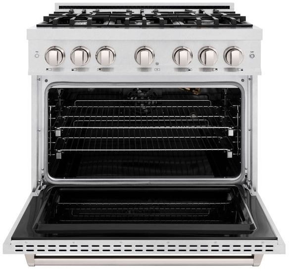 ZLINE Classic 36" Satin Stainless Steel Pro Style Gas Range-1