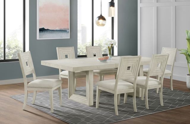 Elements International Avalanche Antique White Dining Side Chair-1