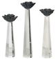 StyleCraft Austin Allen James 3-Piece Crystal/Gray 16" Candle Holder Set-0