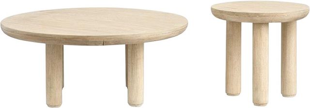 Magnussen Home® Sunset Cove 2-Piece Sanibel Brown Nesting Cocktail Tables Set with Casters-3