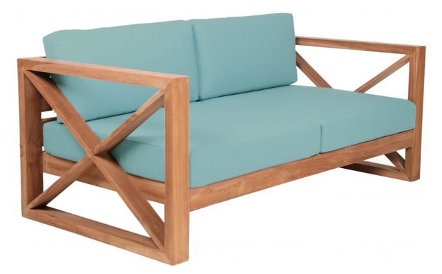 Meridian Furniture Anguilla Sea Blue Fabric Outdoor Accent Sofa-4