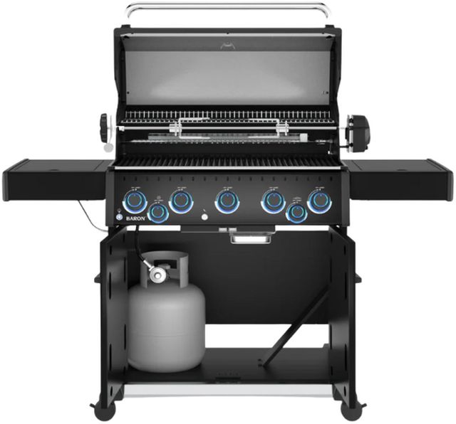 Broil King® Baron™ 590 Pro Shadow 5-Burner Black Freestanding Liquid Propane Grill-1