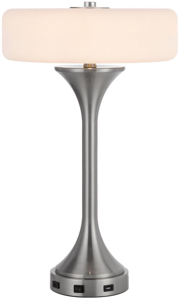 Cal® Lighting & Accessories Espoo Brushed Steel Table Lamp-1