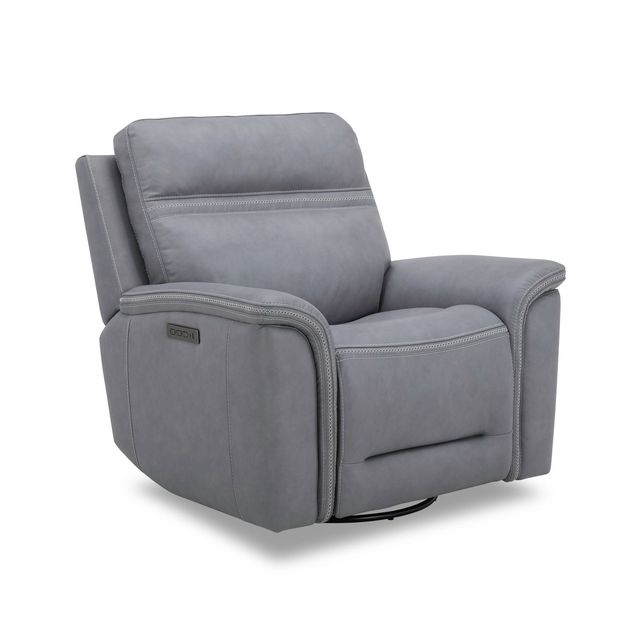 Liberty Cooper Blue Gray Leather Power Recliner-0