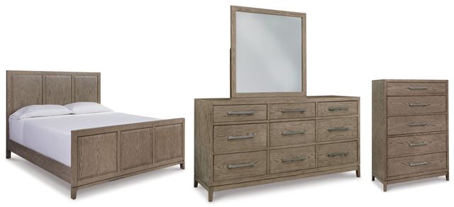 Signature Design by Ashley® Chrestner 4-Piece Gray California King Panel Bed Set-0
