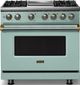 Viking® 5 Series 36" Splash Pro Style Dual Fuel (NG) Range with Brushed Brass Trim-0